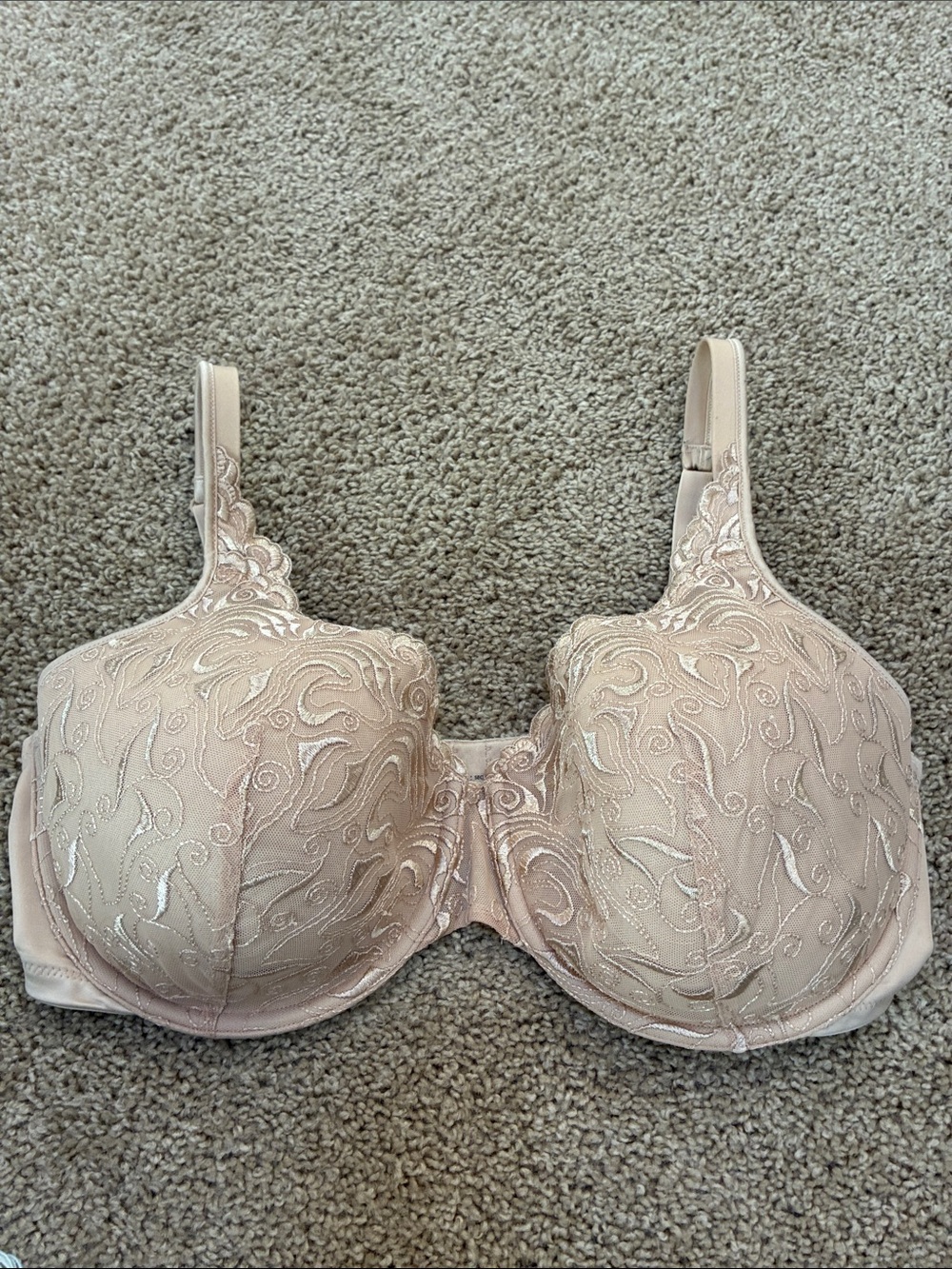 Playtex Lace Embroidered Full-Coverage Bra - Light Beige